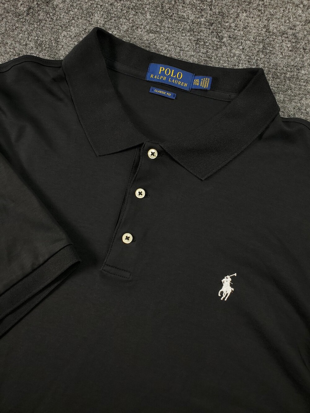 Polo Ralph Lauren Polo Shirt 2XL Classic Black Interlock Short Sleeve Pony Logo
